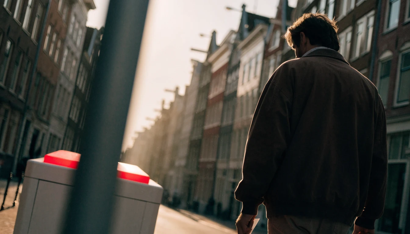 Nederlandse man loopt weg van CRUKS inschrijfpunt in Amsterdam